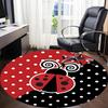 1pc Ladybug PolkaDot Office Round Area Rug, Under Office Chairs Bedroom Living Room Home Decor, Room Deco