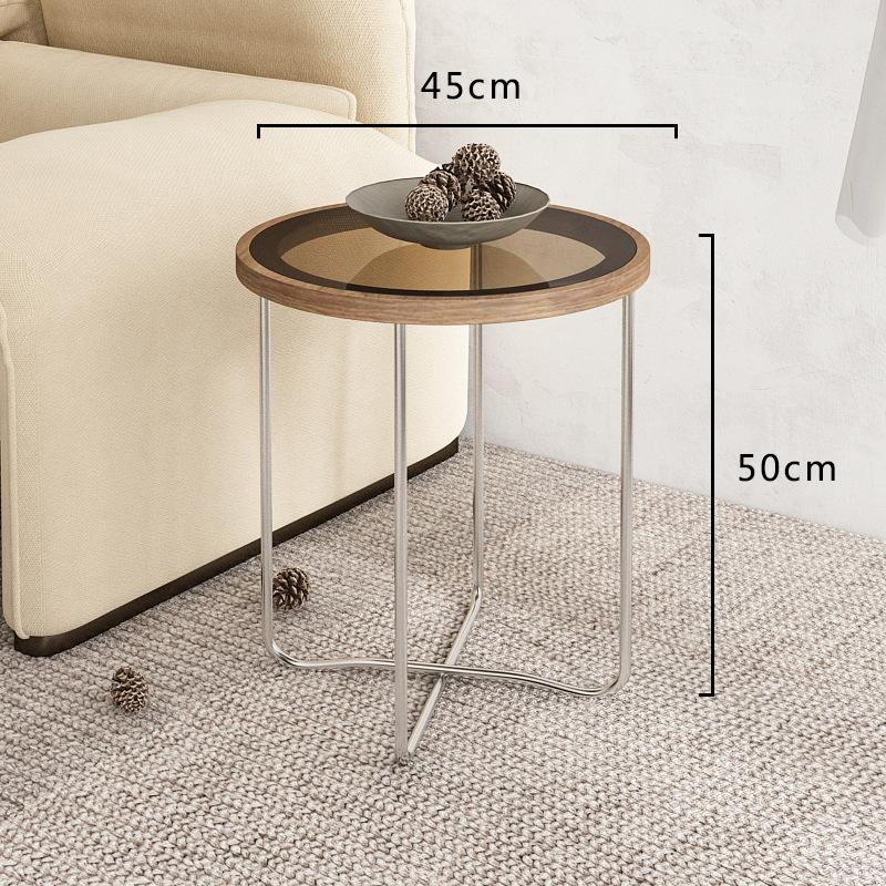 Nordic Round Coffee Table Combination Glass Creative Small Table Home Light Luxury Table Living Room Net Red Side Table