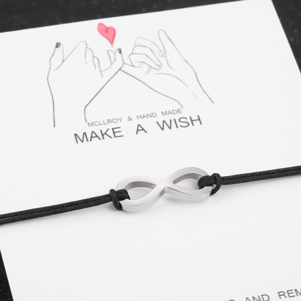 Couples Red Bracelets Women Stainless Steel Beads Infinite Love Black Rope Bracelet Women Weaving Adjust Bracelet For Women Gift