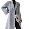 Max Family Style 2023 Women's Extra Long Wool Coat in New Water Ripple Design