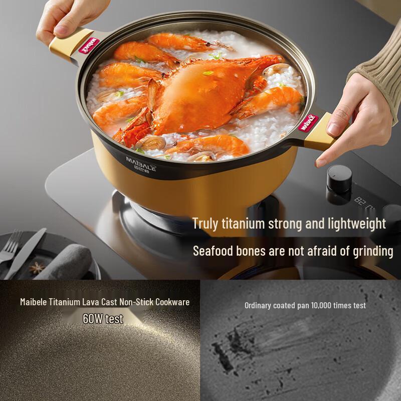 Maibale Titanium Rock Cast Non-Stick Soup Pot