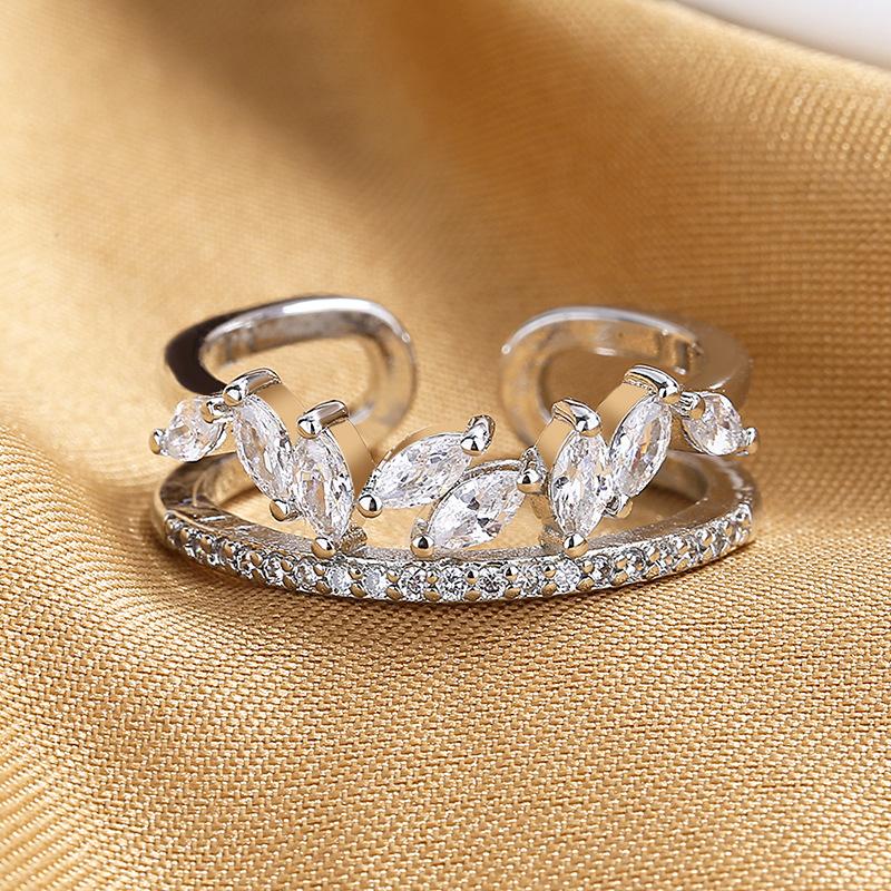 Lindon Classic Copper Alloy Zircon Ring Ladies Jewelry Wedding Promise Party Gift
