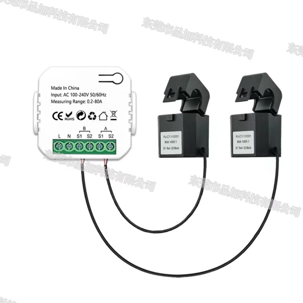 Tuya Smart Dual Channel Electricity Meter with WIFI/Zigbee & CT Transformer
