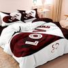 Cozy Soft Breathable Polyester Love Heart Duvet Cover Set - 1 Duvet Cover And 2 Pillowcases, Zip Closure, Machine Washable,