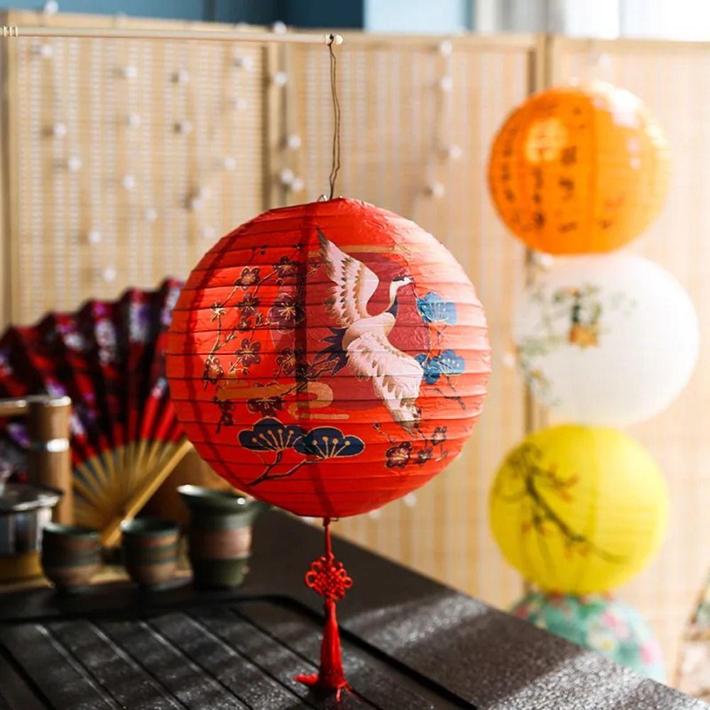 Bamboo Paper Chinese Lantern Flower Letter Printed Paper Lantern Festival Lantern  National Day