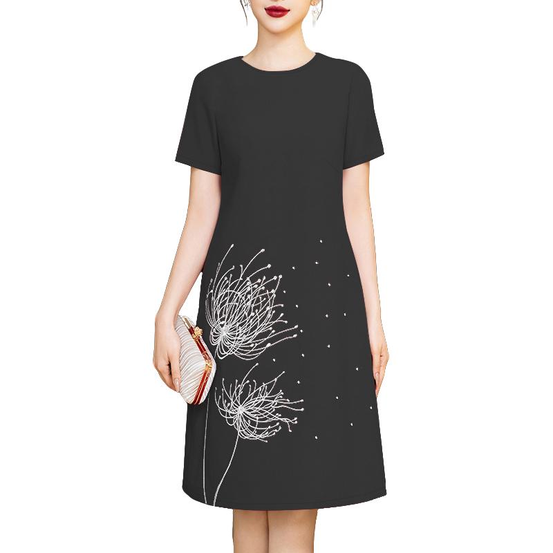 ZANZEA Women Summer Round Neck Casual Short Sleeve Print Dress