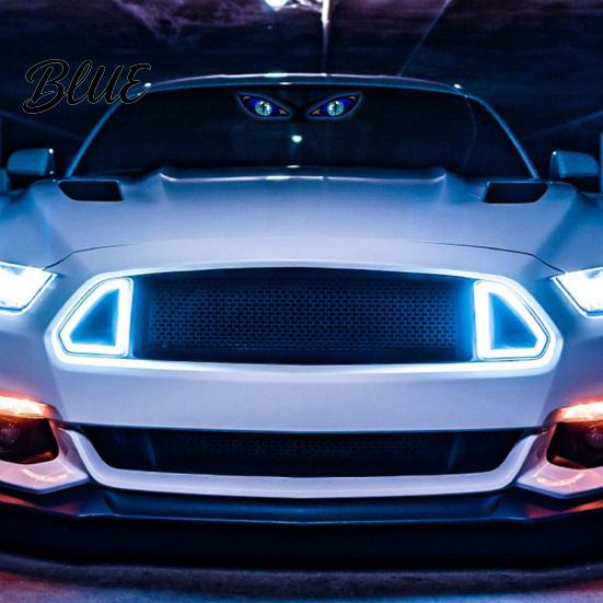 Auto Innenraum Ambientebeleuchtung Solare Dämonenauge Auto Fensterlicht Wasserdicht Kabellos Dynamisches Warnzeichen mit Saugnapf Neon Stil Nachtlampe Becher USB