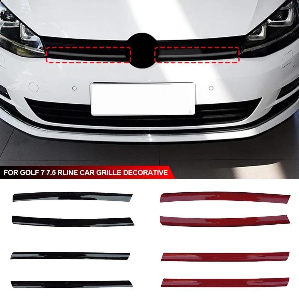 2pcs for Golf 7 7.5 Rline Car Grille Decorative for VW Bright Black Logo Cover Up Grille Strips Car Stickers Auto Accessories