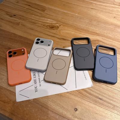 Luxury Phone Case for iPhone 12 13 14 15 Plus 16 Pro 17 Pro Max 17  Air Magsafe Magnetic Wireless Charging Silicone Protector