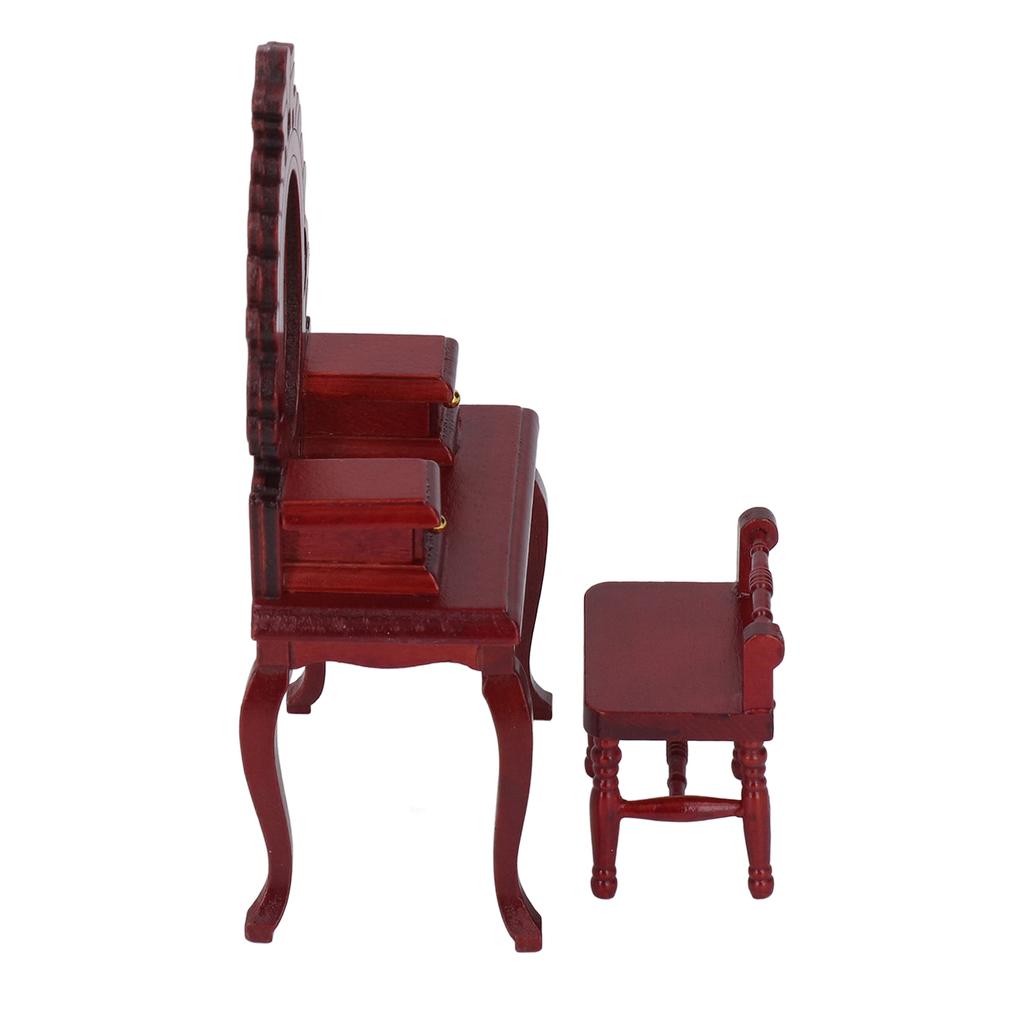 1:12 Dollhouse Dressing Table Stool Miniature Bedroom Furniture Model Decoration DIY Dollhouse
