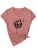 Versatile Comfortable Personality Dandelion Clover Women's V-Neck Short Sleeve T-Shirt