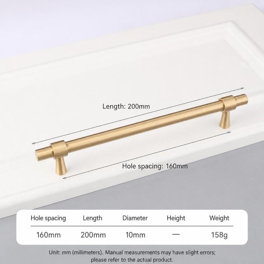 Satin Brass Drawer Pulls T Shape Furniture Handles Modern Pull Handles Kitchen Cabinet Wardrobe