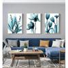 Nordisch Canvas Schilderij Bloemen Poster Blauw Bloemen Wandkunst Print voor Vintage Woonkamer Decoratieve Wandafbeeldingen