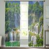 Waterfall Landscape Sheer Curtains For Living Room Window Transparent Voile Tulle Curtain Bedroom Drapes Home Decor