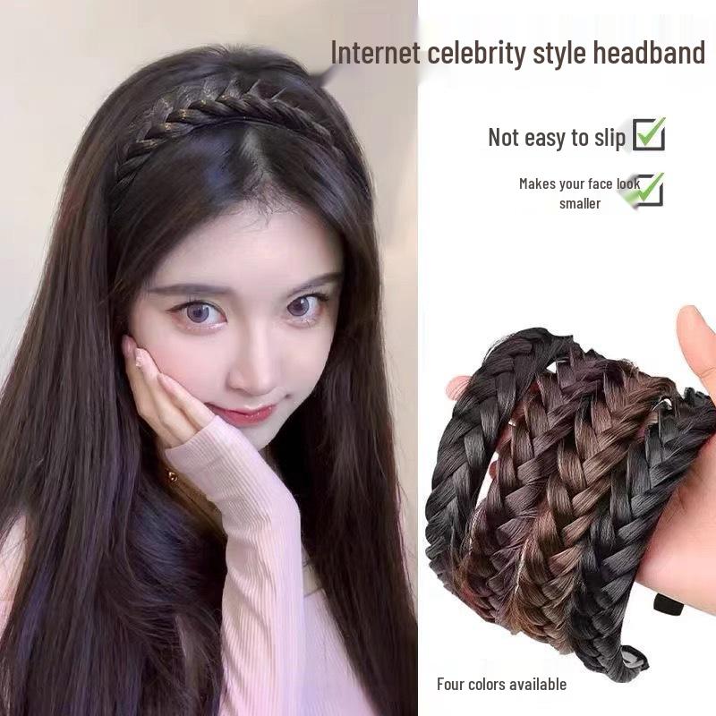 Diadema Trenza Cola de Pescado Coreana para Mujer - Accesorio para el Cabello Trenzado que Aporta Volumen