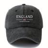 England Flag Baseball Cap For Adults, Polyester Adjustable Snapback, Breathable Casual Outdoor Hat
