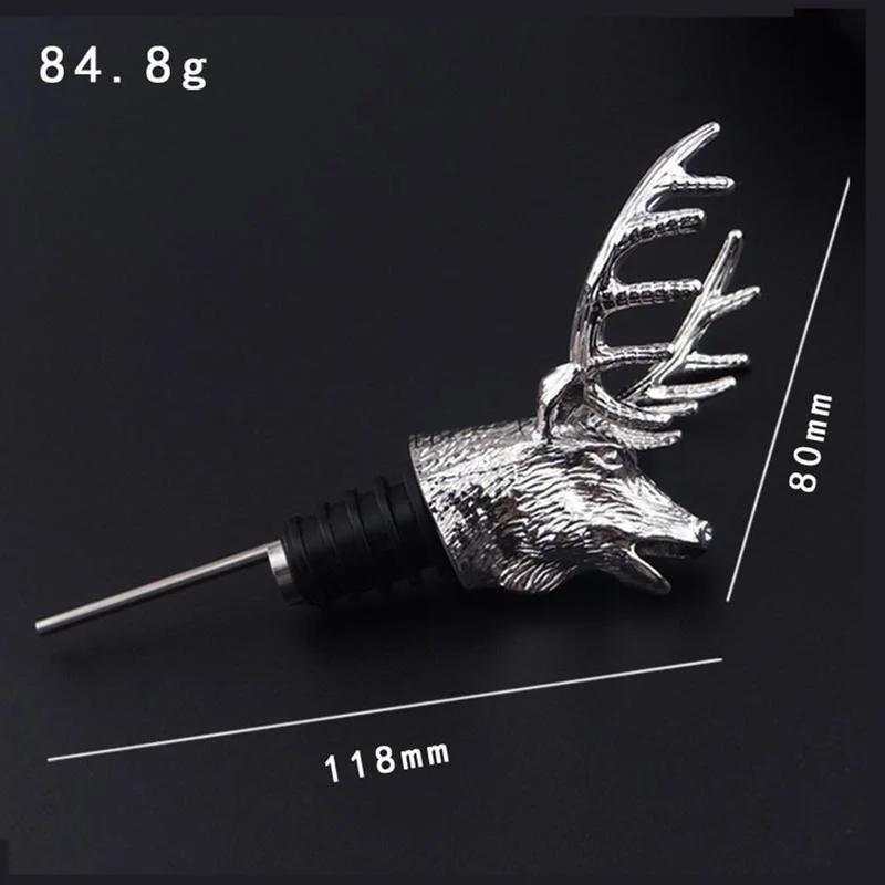 Stainless Steel Deer Stag Head Wine Pourer Unique Wine Bottle Stoppers Wine Aerators Bar Tools