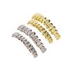 Factory Sales Hip-hop Rapper's Floral Silver Gold Color 12 Tooth Gold Grillz Teeth Braces