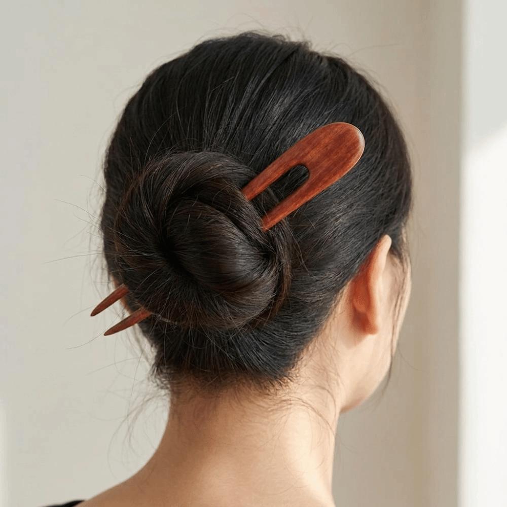 U Shaped Hair Forks Handmade Wood Hairpins and Clips Ponytail Hair Bun Maker Hair Styling Tool