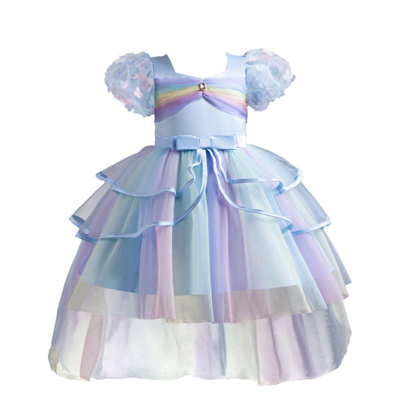 Girl S Rainbow Tulle Princess Cake Gown For Performance