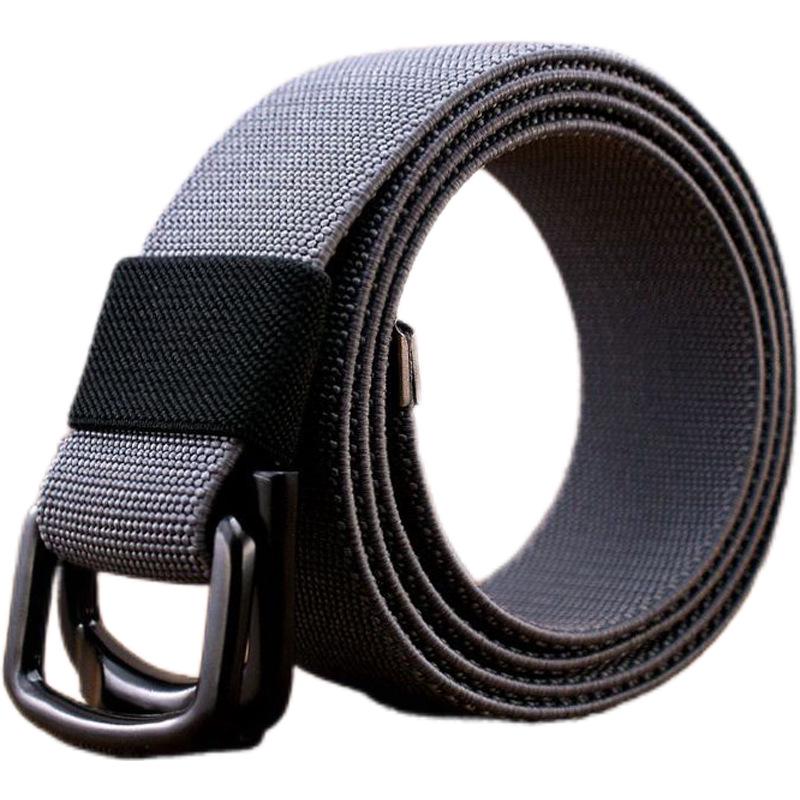 Men's Canvas & Leather Double Ring Stretch Belt
