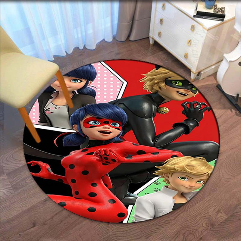 Miraculous Printed Round Rug Carpet Chair Rug Area Rug Entryway Doormats,for Office Chair Living Room Bedroom Kitchen Room.