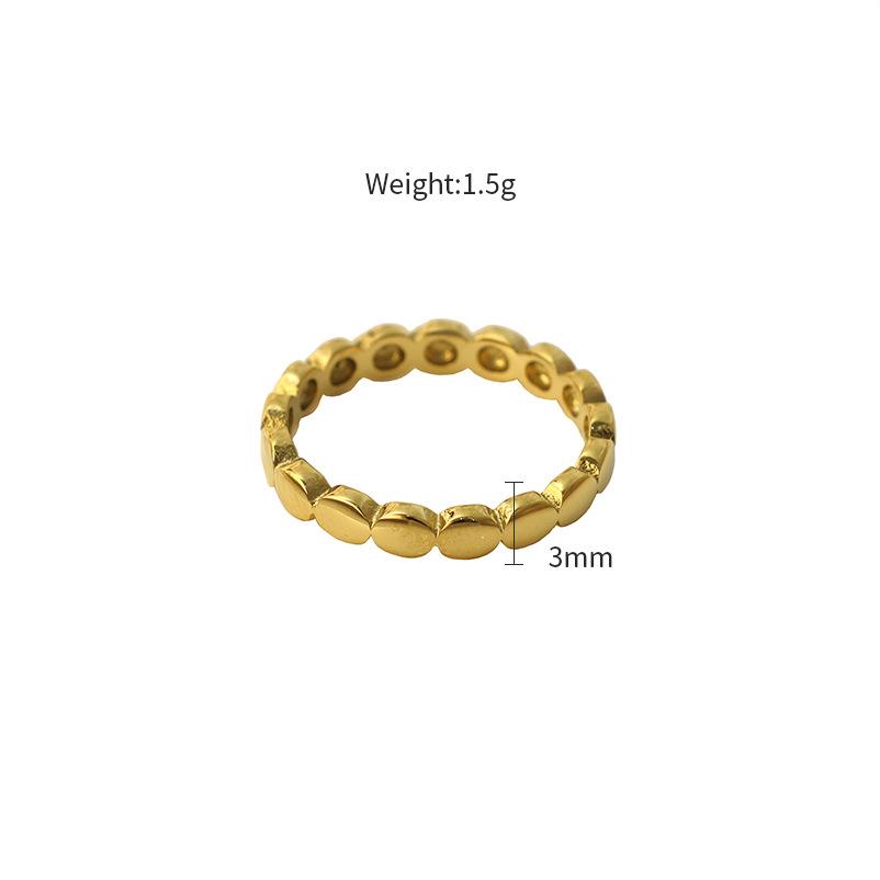 Fashion Round Rhombus Square Index Finger Ring Titanium Steel Simple Women'S Ring Supply Jewelry