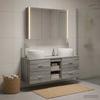 Bathroom Furniture Set 4 pcs Grey Sonoma Engineered Wood and Glass