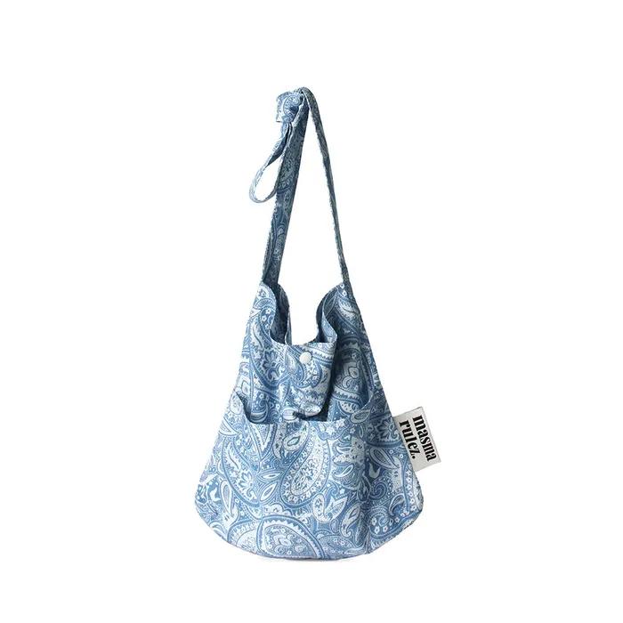 Snack eco crossbag_Paisley blue