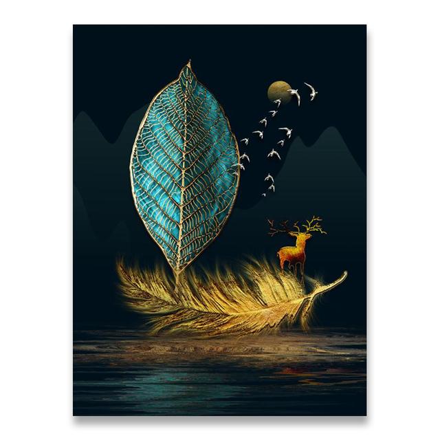 

Дешевая картина на холсте в китайском стиле, зеленый и золотой, водонепроницаемые настенные художественные принты, домашний декор, печать на холсте, плакатах 20x30cm