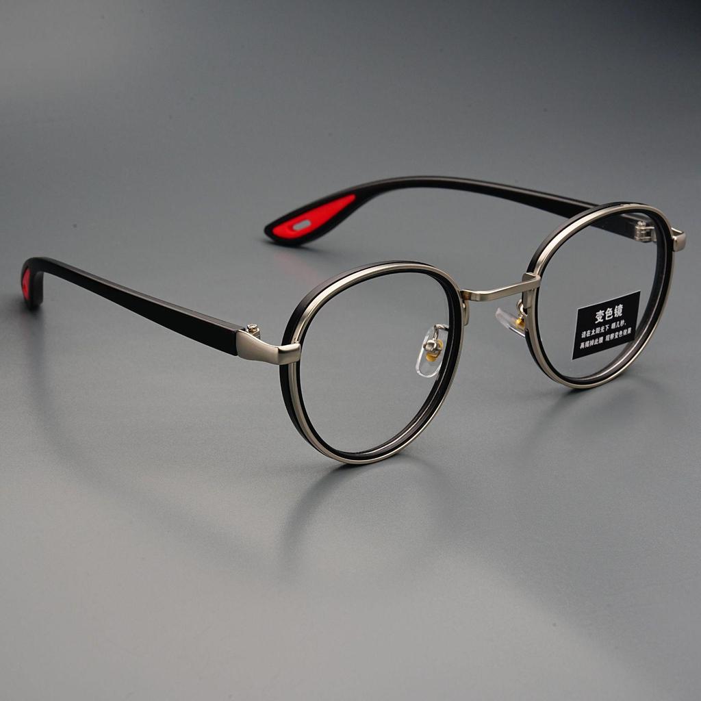 2025 TikTok Trending Color-Changing Glasses with High-Quality Tortoiseshell Frame and White-to-Gray Lenses