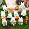 2/8pcs Cute Easter Rabbit Carrot Figurine Miniatures Kawaii Micro Home Desktop Fairy Garden Decoration DIY Ornaments Craft Gift