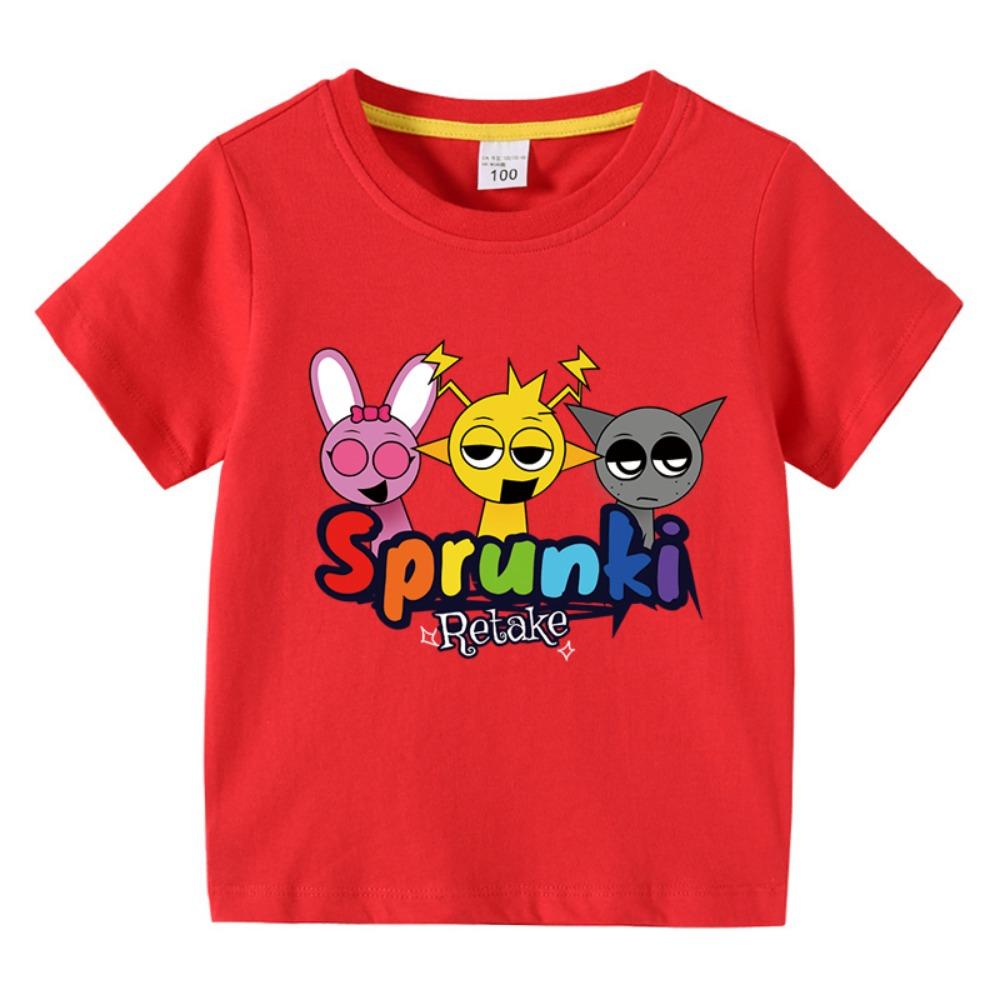 Cartoon Sprunki T-shirt Kids Incredibo T-shirt Toddler Girl Short-sleeved Blouse Boy Summer Clothing Children's Clothing