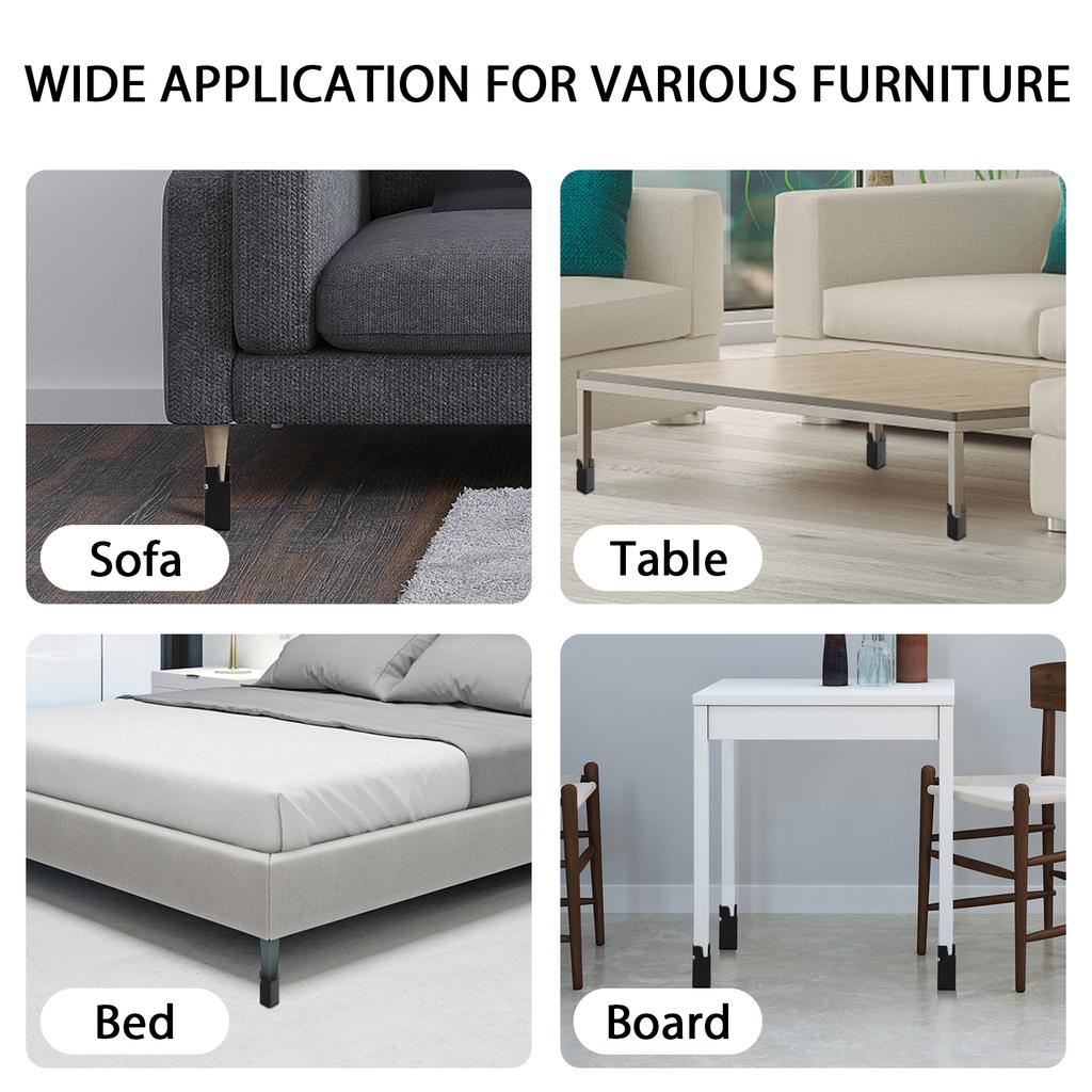 Adjustable Bed Risers 10/5cm Furniture Risers Sofa Table Chair Risers for Furniture Legs Diameter 0.8''–1.4''Lifts Up 20,000 Lbs