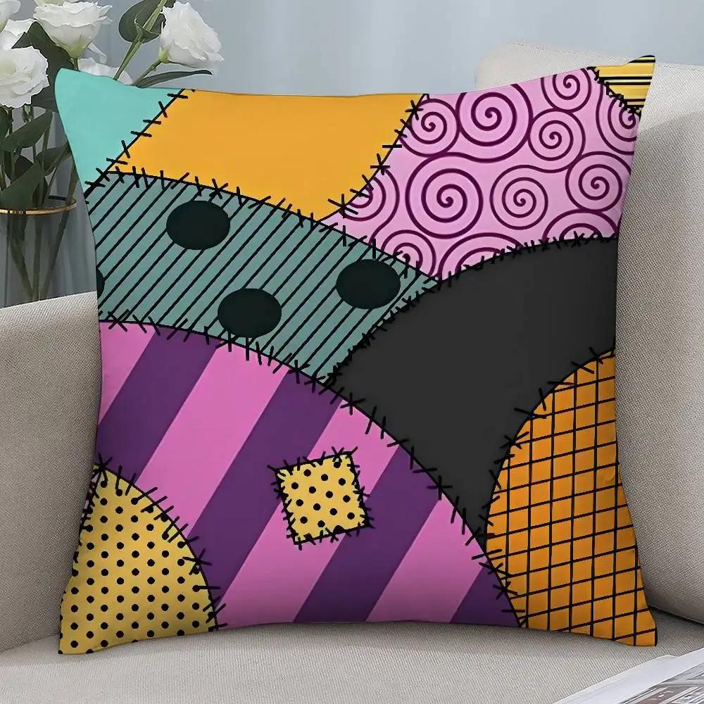 Fashion Patch Pillow Case Short Plush Double Sided Print Square Throw Pillow Covers Sofa Home Cushion Decor
