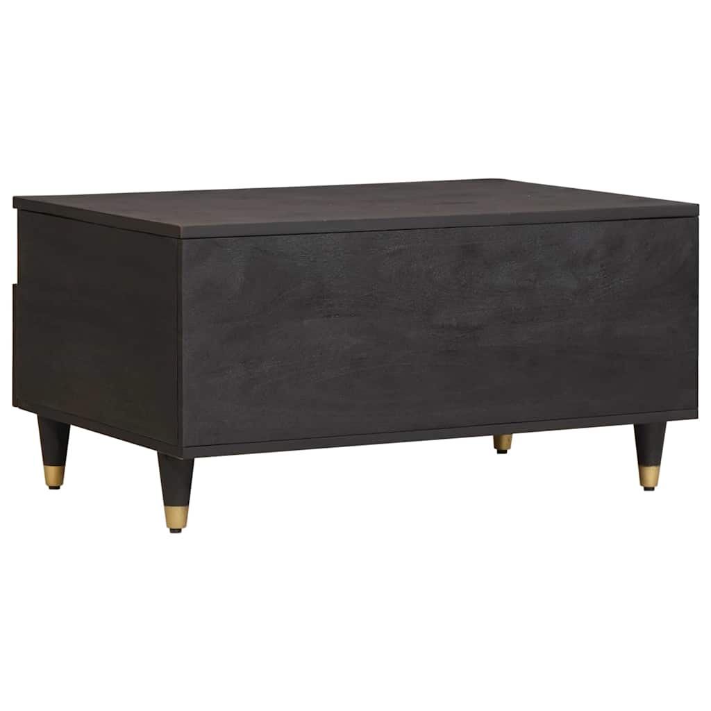 Coffee Table Black 80 x 54 x 40 cm Solid Mango Wood