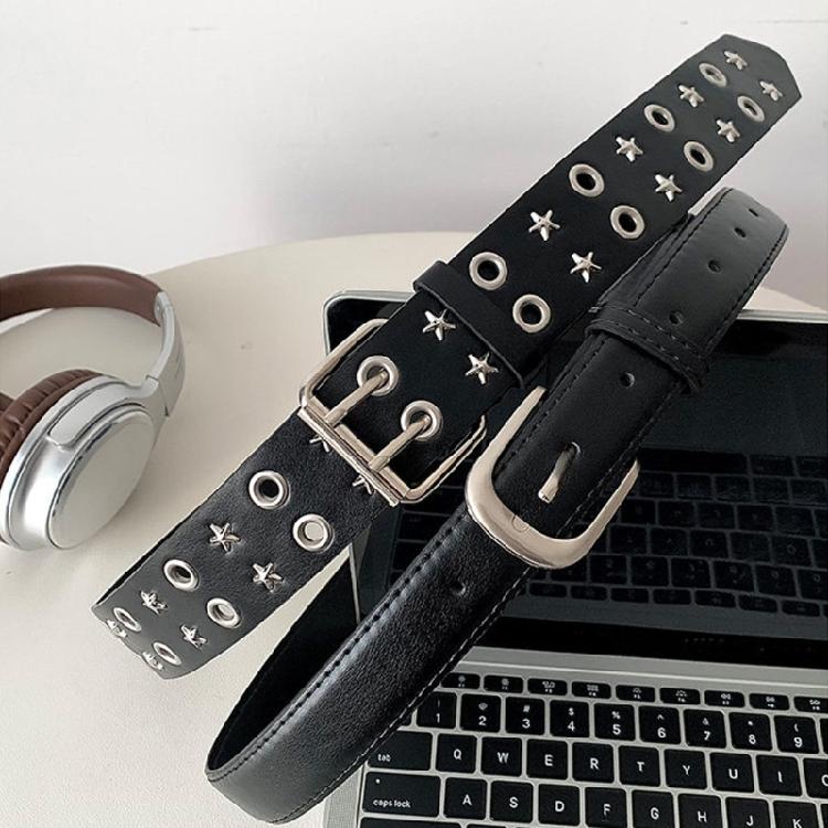 Punk Star Eyelet Belt For Fashion Music Festival And Daily Wear PU Leather Design Waiststrap for Theme Party Gathering