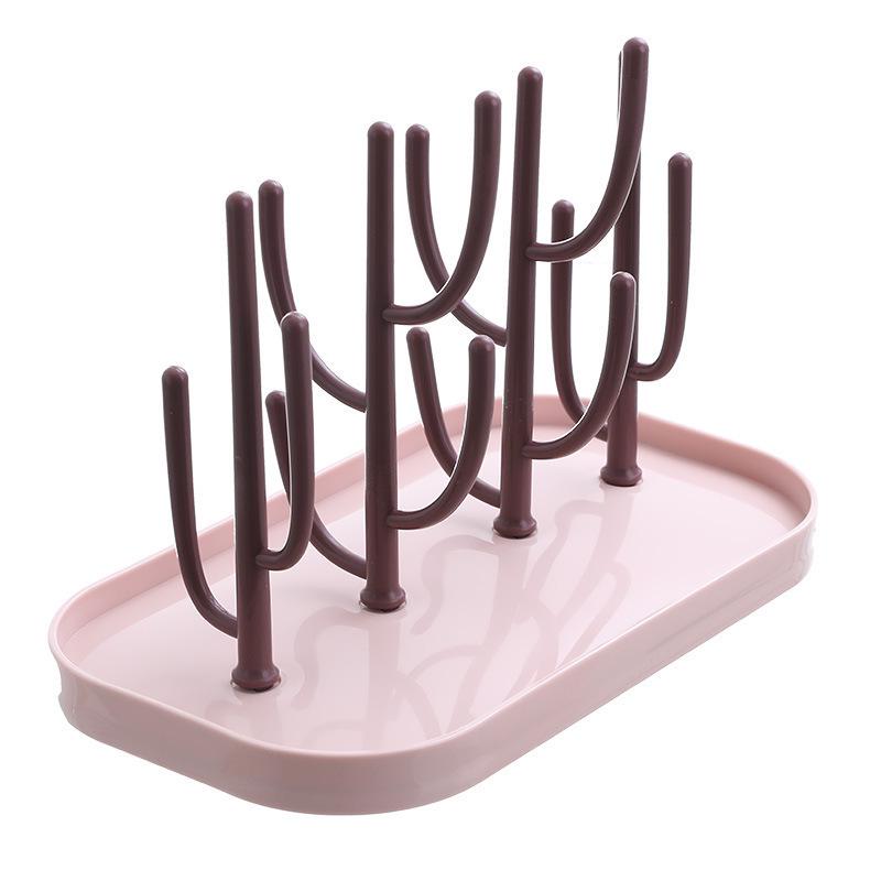 Multifunctional Cactus Baby Bottle Drying Rack - Detachable and Efficient Cup Drainer