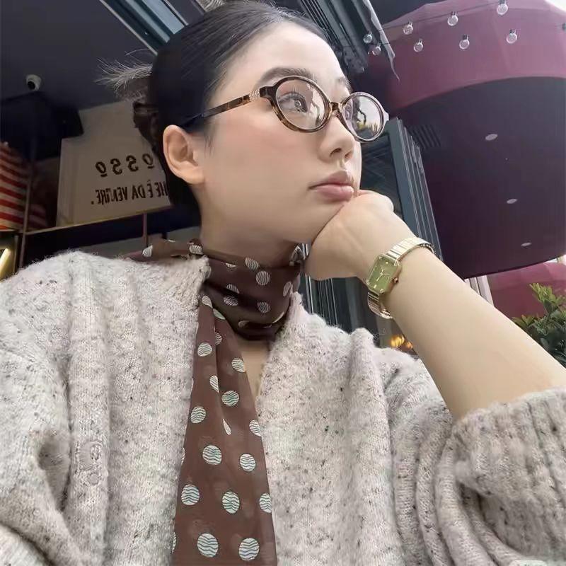 Brown Polka Dot Silk Scarf: Versatile 2025 Hair Tie & Neck Wrap Accessory