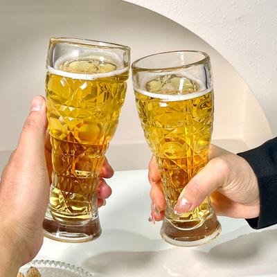 2 Stück Sets Bierglas Einzigartiges Design Verdicktes Craft-Bierglas Party Große Kapazität Wasserbecher Weizenbierglas Küchenbedarf