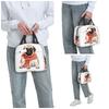 Winter Funny Fawn Pug Funny Dog Lover Insulated Lunch Bag for Women Office Cooler Thermal Food Box Tote Lunch Boxes Container
