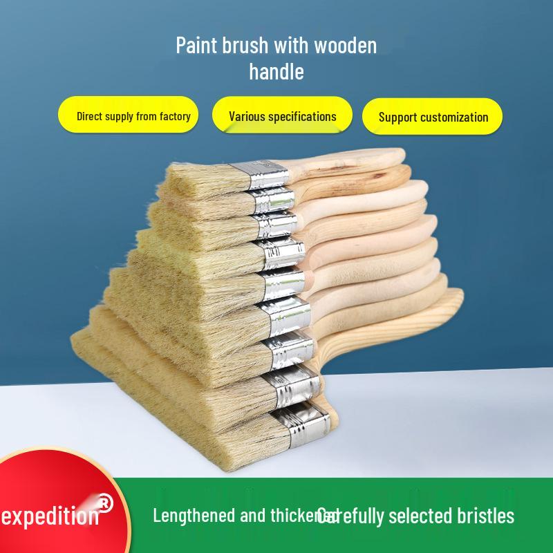 Sada hnědých štětců s dlouhými štětinami - Velikosti 1" až 8" pro zaprašování a malování