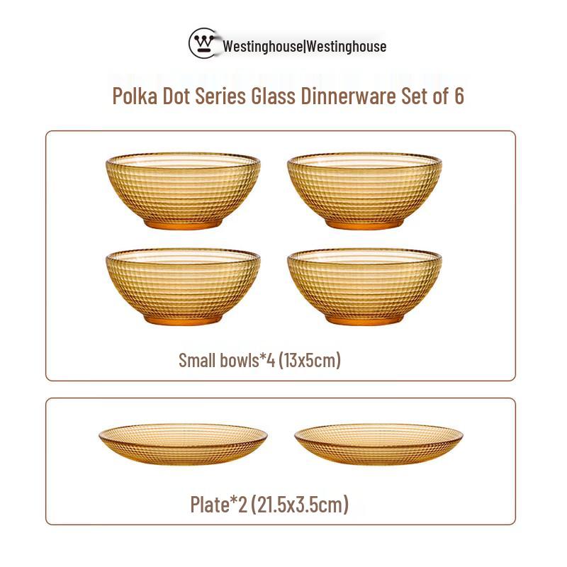 Westinghouse Polka Dot Heat-Resistant Glass Tableware Set