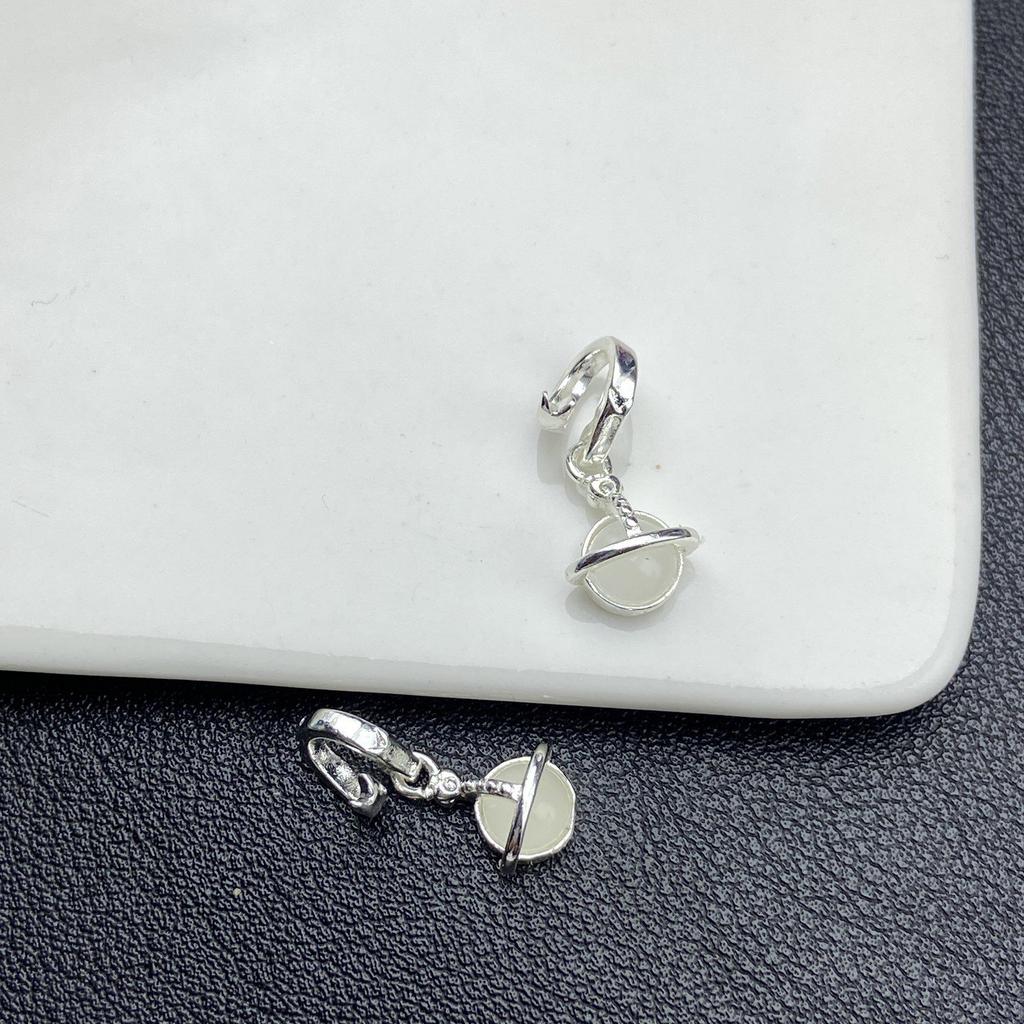 High Color Retention 3D Zircon Saturn Teardrop Pearl Spacer Bead Earrings for DIY Jewelry