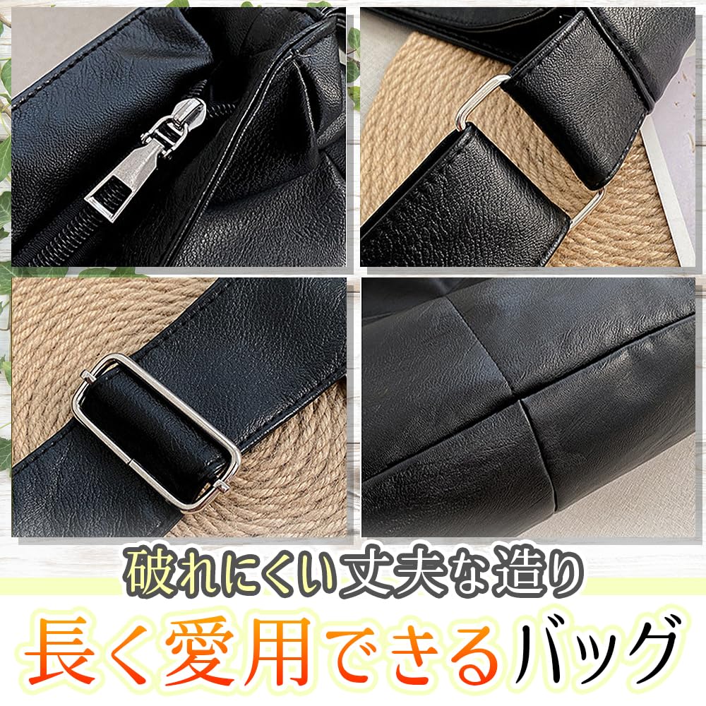 Women's Shoulder Bag for Everyday Use, Multiple Pockets, Water-repellent, Lightweight, All-season (black)