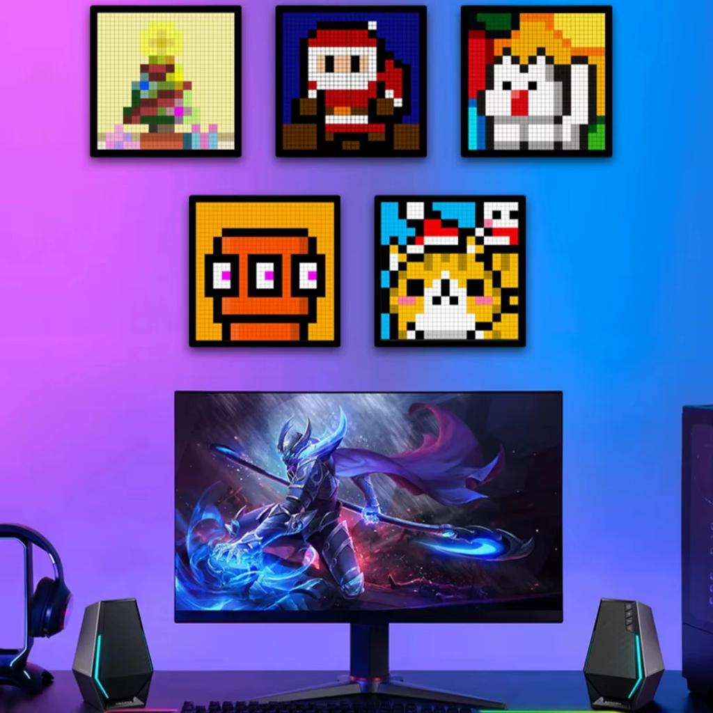 DIY Smart LED Pixel Matrix Panel Programmable Animation Display Screen APP Control Pixel Art Sign for Gaming Anime Room Decor