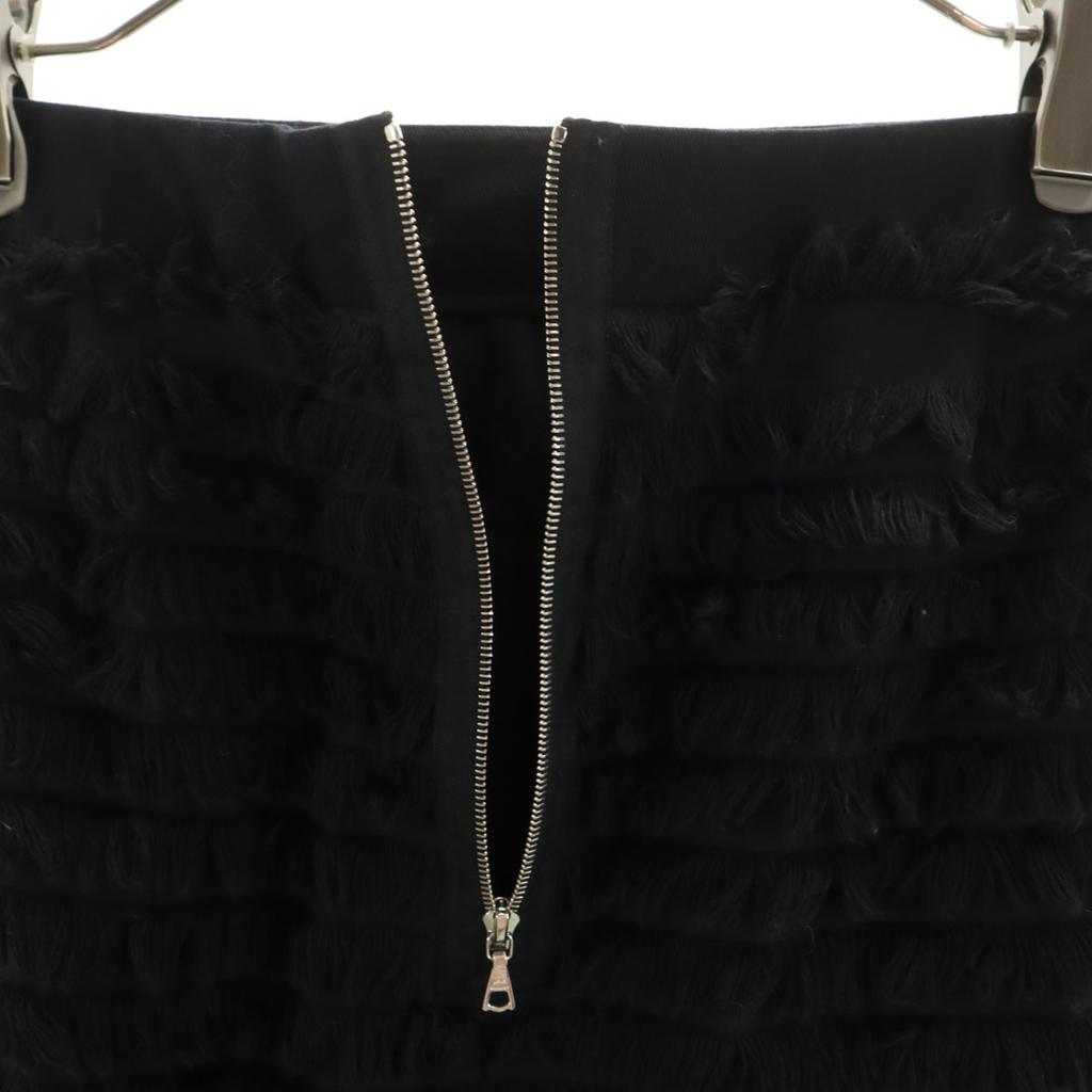 Drawer made in Japan Midi length Fringe Trapezoid skirt 36 black Women Used