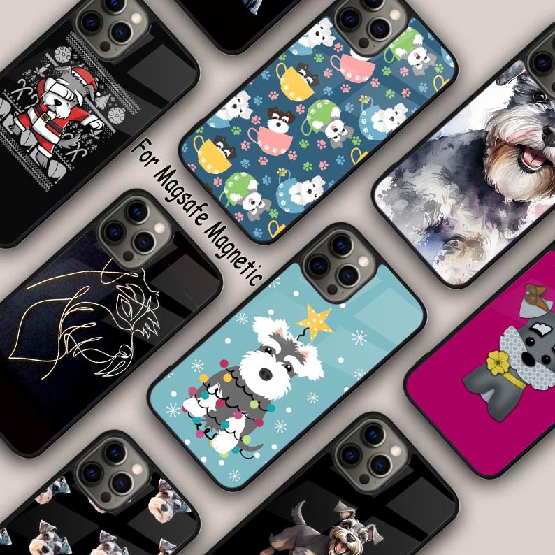 Cartoon Schnauzer Dog Magnetic Phone Case For APPLE iPhone 17 Air 16 14 13 12 Pro Max 15 Plus Wireless Charge With MagSafe Cover