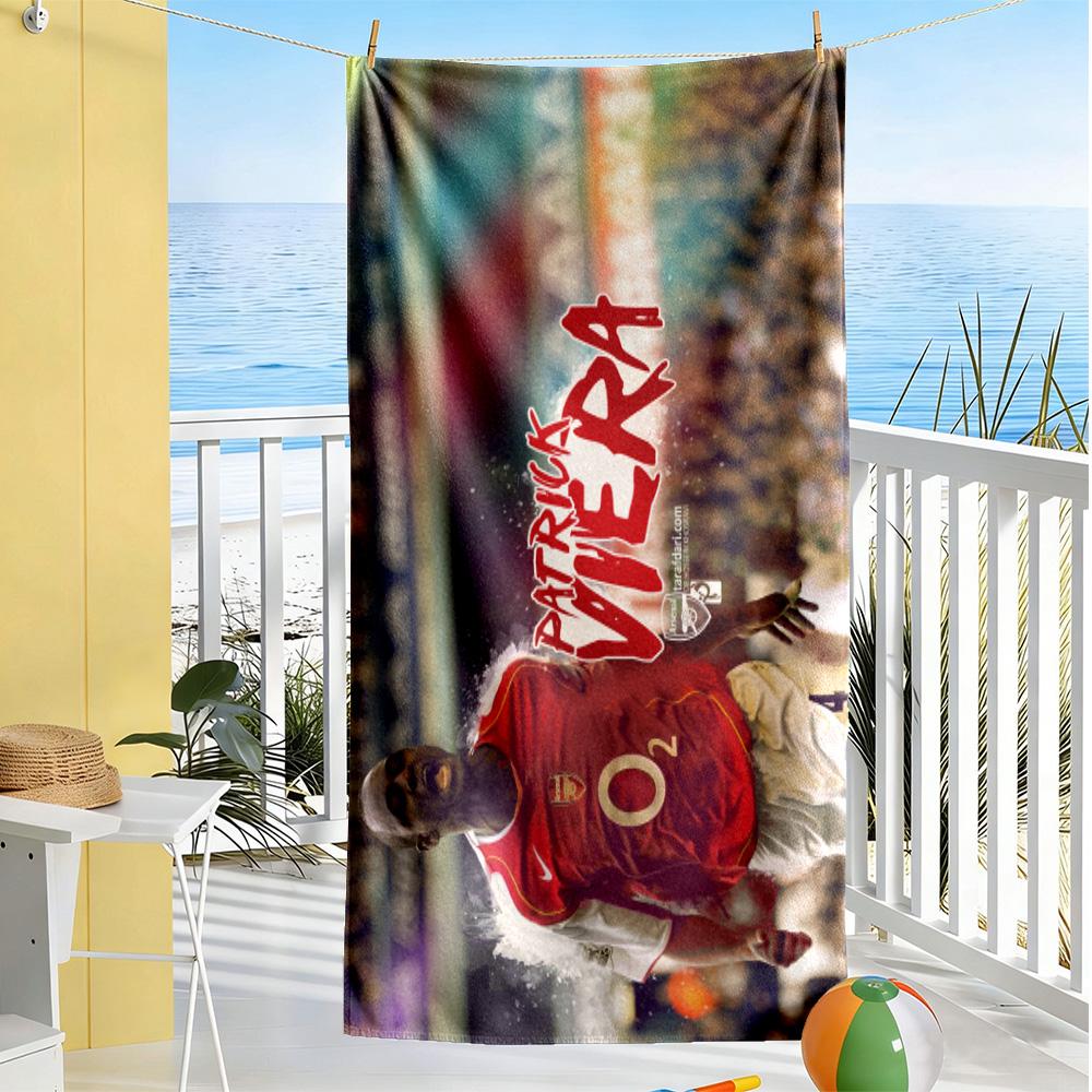 Football Player Rooftop Stadium. Beach Towel High Absorbency & Quick-Dry Comfortable Lightweight