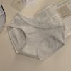 Pure Desire Women's All-Cotton Mid-Waist Lace Trim Panties with Antibacterial Extended Crotch